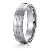 Herren Alliances Titan Ehering Promise Paar Ringe für Männer Weißgold Silber Farbe 6 mm USA Größe 7 8 9 10 11 12 13 14 15