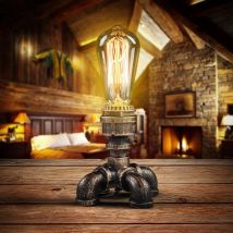 YSL Industrieller Vintage-Stil Eisenlampen Wasserrohr-Lampe Metall Retro Schreibtischleuchte E27 Fassung für Wohnzimmer-Beleuchtung