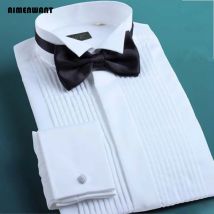 Aimenwant 2024 Smoking hemden Herren Korea Slim Fit Fliege Hochzeits hemd weißes Geschäft Französisch-Manschetten hemd Hemden
