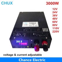 CHUX 3000W Schaltnetzteil 0-12V Einstellbarer Ausgang 15V 24V 36V 48V 60V 80V 100V 110V 200V 300V AC