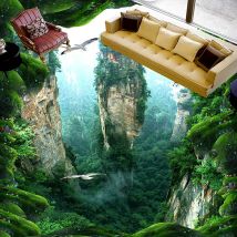 Nach 3D Mural Boden Tapete Cliff Landschaft PVC Tragen Wasserdichte Für Bad 3D Boden Wand Aufkleber Vinyl Küche Wand Papier