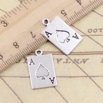 10pcs Charms Ace Of Spades Spielkarte Poker 20x12mm Tibetischen Bronze Silber Farbe Anhänger Antiken Schmuck handgemachte Fertigkeit DIY