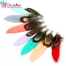 OlingArt Bunte Natürliche Federn Quaste 10 stücke 7cm Frauen Ohrringe Armband Halskette DIY Schmuck Machen Keychain Anhänger NEUE