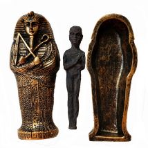 Alte ägyptische trockene Leiche Sarg Figur Skulptur Pharao Mumie Statue Sand Tisch Ornamente Miniatur Aquarium Dekoration