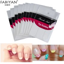 100 Teile/los Packs Nail art DIY Französisch 3D Tipps Guides Aufkleber Stil Form Fransen Maniküre Gel UV Polnisch Salon Set DIY Schablone Pro
