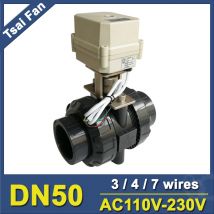 PVC DN50 2'' AC110V-230V Elektromotorisierter Kugelhahn TF50-P2-C BSP/NPT 3/4/7 Drähte 10NM Ein/Aus 15 Sek. Für Wasserauswendung CE