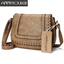 Annmouler Delle Donne di Modo del Sacchetto di Spalla Dell'unità di elaborazione di Cuoio di Crossbody della Borsa di Marca di Colore Solido Della Borsa Piccolo Cachi Messenger Bag per le Signore