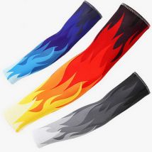 Sonnencreme Cooling Arm Sleeves Für Radfahren Angeln Männer Frauen Sun UV Schutz Ärmeln Sport manschette Flamme Stil Arm Wärmer Abdeckung