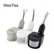 Sensore di movimento a LED 220V 110V 12V Rivelatore di movimento PIR a infrarossi automatico Timer per montaggio a parete Interruttore della luce del sensore da 12 Volt esterno