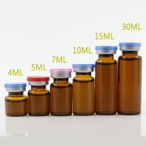 10 Stück 50 Stück 4 ml 5 ml 6 ml 8 ml 10 ml 12 ml 15 ml 20 ml 30 ml bernsteinfarbene klare Injektionsglasfläschchen und kleine Glas-Medizinflaschen mit abklappbarem Verschluss