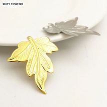 20 PCS/lot 29*35mm Gold color/White K Metal Filigree Flowers Slice Leaves Charms Base Jewelry Accessories DIY Components Making