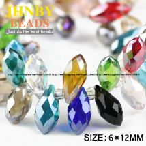 JHNBY Briolette Anhänger Waterdrop AAA Österreichische Kristallperle 5*8/6*12/8*13mm Tropfen Glasperlen für Schmuckherstellung Armband DIY