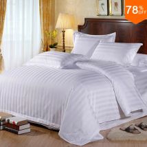 Quilt Fall für Bett Top 5 Sterne Hotel Qualität Glatte Glänzend Voller Baumwolle Weiß Parallel Linien 100% Baumwolle Bettwäsche Tasche bettbezug