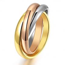 Edelstahl Großhandel Hot Girl Frauen Fingerringe Kreative Drei Farben In Einem Ring Für Frauen Titan Stahl Ornament