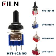 6A 120VAC Mini 2 Position ON ON MTS-102 MTS-202 Kippschalter 3 Position MTS-103 MTS-203 ON OFF ON Schalter mit wasserdichter Kappe