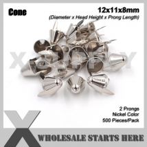 Punk DIY English UK 77 Round Cone Stud in Silver Color with 2 Prongs (Over 20Lots Will Get 35% Off) Used for Leather Craft
