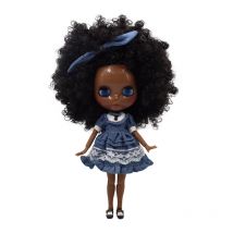 ICY DBS Blyth Puppe super schwarze Haut schwarzes Haar Afro-Haar Gelenkkörper glänzendes Gesicht 1/6