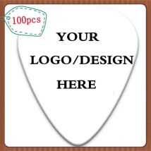 Plettri per chitarra personalizzati personalizzati su celluloide bianco da 100 pezzi Crea il tuo logo e progetta stampa normale su doppio lato Spedizione gratuita