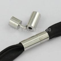 Onebeading Fit 2mm 2.5mm 3mm 4mm 5mm 6mm 8mm cavo rotondo in pelle bracciale in rame collana chiusura con fibbia tappi terminali 10 pezzi