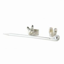 Broschennadel-Zubehör aus Sterlingsilber, silberne Broschennadelschnäpper/Stiftstämme/Stiftenden, gerade, verschließbare Schmucksuche mit Pin-Rückseite