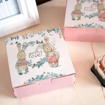 15 Stück süße Kaninchen mit Liebe, Hochzeitsgeschenkbox für Gäste, Lebensmittel, Karton, Papierboxen, Mooncake-Box, Kekse, Schokolade, Kuchen, Verpackungsbox