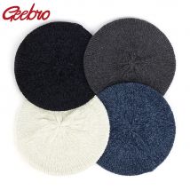 Geebro Neue frauen Plain Klassische Chenille Beiläufige Gestrickte Atmungs Beret Dünnen Acryl Berets für Frauen Damen Beret warm hut