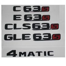 Brilliant Shiny Gloss Black Trunk Fender Letters Number Emblems Badges for Mercedes Benz C63 E63 CLS63 GLE63 GLS63 AMG S 4MATIC