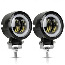 2 SZTUK/1 SZTUK 12V-80V Wodoodporne okrągłe oczy anioła LED Przenośne reflektory Motocykl Offroad