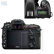Pellicola protettiva per schermo LCD principale in vetro/pellicola autoadesiva + copertura protettiva per schermo con informazioni sulla spalla superiore per fotocamera Nikon D7500