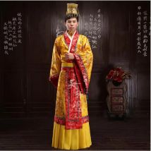 Chinesischer Kaiser Kostüm Sovereign Kleid Hanfu Antiker König Tang Männer Bühne inklusive Hut