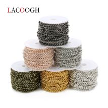 Neue 10 yards/rolle Breite 1,5/2/2,4mm 7 Farben Metall Eisen Ball Bead Link ketten Groß Halskette Kette Erkenntnisse Für DIY Schmuck Machen