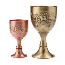 Wein Gläser Vintage Mittelmeer Becher 40/120ML Drink Kupfer Becher Handgemachte Gravur Blume Muster Tasse Drink