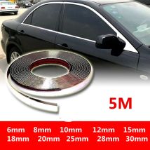 5M Außen Auto Chrom Körper Streifen Stoßstange Auto Tür Schutz Form Styling Trim Aufkleber 6MM 10MM 12MM 15MM 20MM 25MM 30MM