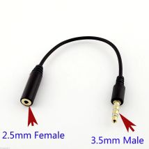 Cavo adattatore audio da 1 pz da 2,5 mm femmina stereo a 3,5 mm 1/8 "maschio 4 poli TRRS 15 cm