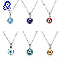 Glücks auge bunte böse Blick Anhänger Choker Halskette Harz Charms Halskette Schmuck für Frauen Männer handgemacht ey4982