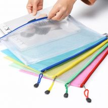 Transparenter Kunststoff-A4-Gitter-Aktenordner, Business-Dokumenten-Organizer, Reißverschlusstasche, Büro, Schule, Bleistift, Aufbewahrungstaschen, Schreibwaren