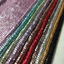 Marke Neue Multi Farben Auswahl Metall Mesh Stoff Metallic tuch Metall Pailletten Pailletten Stoff 24x20cm DIY Nähen accssory Decor