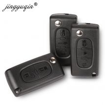 Jingyuqin 2/3 Button Flip Fob Etui na kluczyk samochodowy do Peugeot 207 307 308 407 607 807 Partner Citroen C2 C3 C4 C5 C6 Xsara