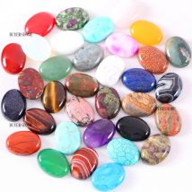 25x18MM 5 Teile/los Naturstein Cabochon CAB Rosa Kristall Kein Gebohrtes Loch Oval Perlen Cabochon für Frauen schmuck Machen