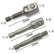 Set di adattatori per prese in acciaio al cromo vanadio con codolo esagonale 1/4 "3/8" 1/2 "strumenti di prolunga set di barre utensili elettrici TF003