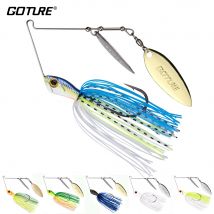 Goture Hochwertiger Angelköder Spinnerbait 20g/24g Doppelte Metall-Weidenblätter Silikon-Skirt Spinner-Köder mit 3/0 #   Haken