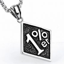 Männer Silber Farbe 316L Edelstahl 1% ER Motorrad Club Biker Anhänger Herrenschmuck