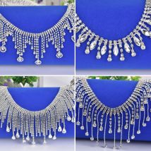Neue 45 cm/90 cm Glas Strass Fransen Kristall Kette Strass Quasten Hochzeit Dekoration Nähen Auf Kleidungsstück Banding Halskette trim DIY