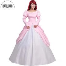 Prinzessin Ariel Rosa Kleid Cosplay Kostüm Für Erwachsene Frauen Halloween Party Nach Maß