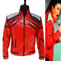 Giacca rossa con cerniera Michael Jackson MJ Beat It Costumi per Impersonatori Halloween Persent Natale