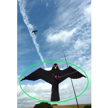 Hawk Kite groß wie ein Vogel Scarer Scarecrow Durchführung Vogel Control für Haus und Garten-Schwarz (Pol nicht enthalten)