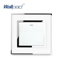 1 2 3 4 Gang Acrylic Panel Light Switch with Silver Border Momentary Push Button Doorbell Function Wallpad Luxury Panel
