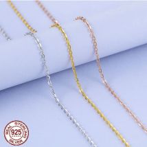 Großhandel 925 Sterling Silber 0,8 mm Link Rolo Ketten Halskette für Frauen 40 cm, 45 cm, 50 cm, 55 cm, 60 cm, Mode Damen Schmuck Ketten