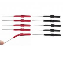 Cleqee P5009 10 Stück weiche PVC-Isolier-Piercing-Nadel, zerstörungsfreie Multimeter-Prüfspitzen, Rot/Schwarz