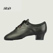 MĘSKIE BUTY 2026 Profesjonalne Buty do Tańca Latynoamerykańskiego Ballroom Nowoczesne Miękkie Skórzane Premium z Tkaniny Oxford Obcas 4,5 cm BD 417 Autentyczne Hit